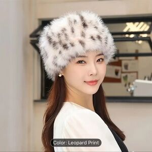 NEW: Elegant Leopard Print Faux Fur Hat